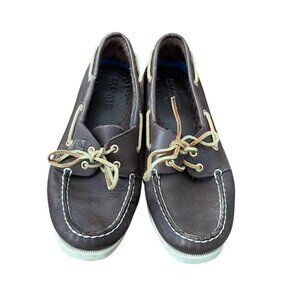 Sperry Top-Sider Original Boat Shoes Women Sz 8.5 Dark Brown Leather Preppy